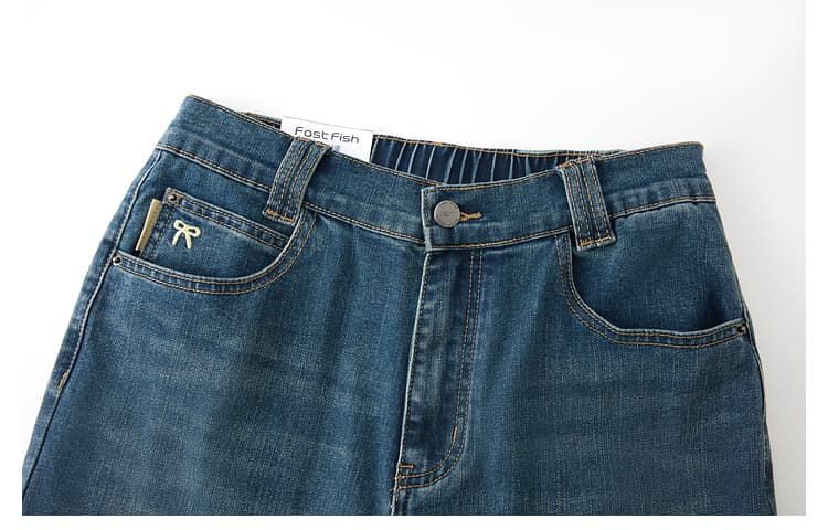 スキニーパンツ ハイウエストストレートデニムパンツ