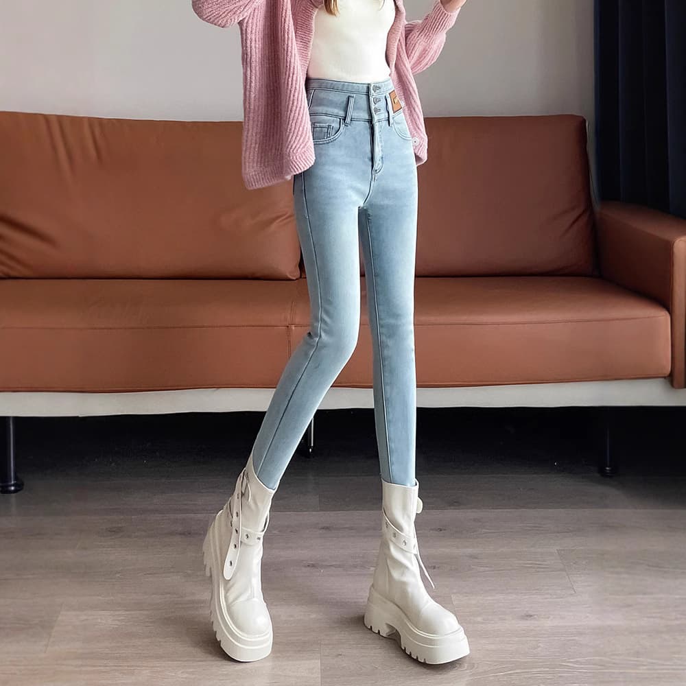 スキニーパンツ ハイウエストスリムスキニーデニム