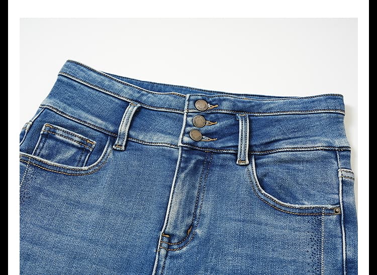 スキニーパンツ ハイウエストすっきりシルエットデニム