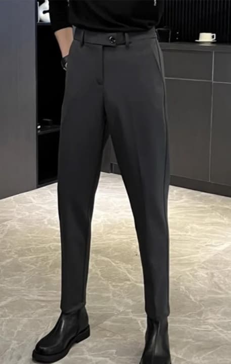 スキニーパンツ ハイウエスト細身テーパードパンツ