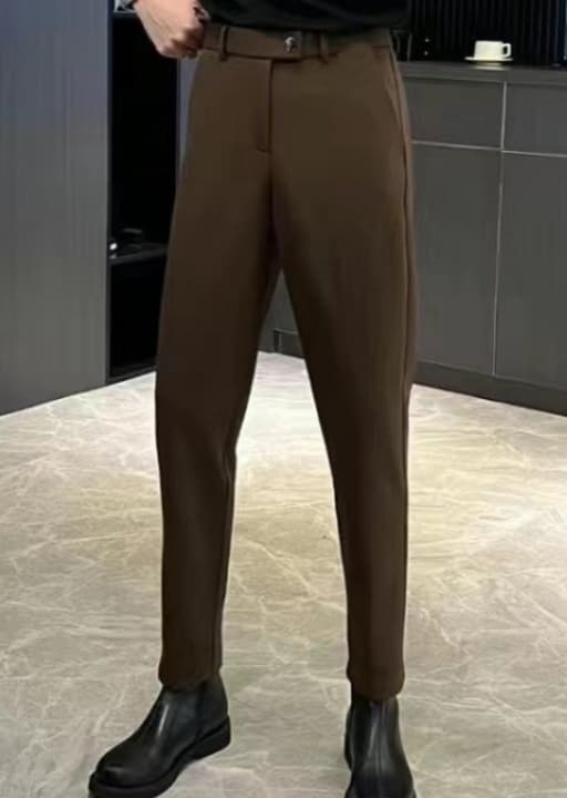 スキニーパンツ ハイウエスト細身テーパードパンツ