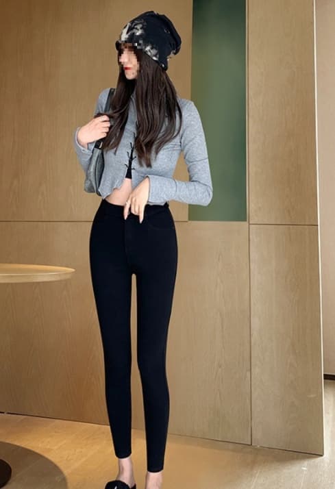 美シルエット ハイウエストスキニーパンツ