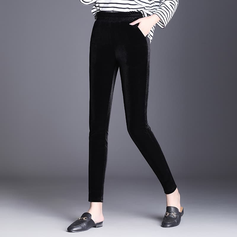 スキニーパンツ 起毛素材 ストレッチ美脚パンツ