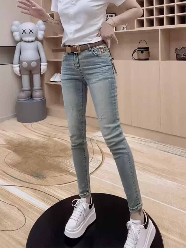 スキニーパンツ すっきり美脚細身デニムパンツ