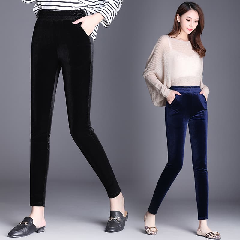 スキニーパンツ 起毛素材 ストレッチ美脚パンツ