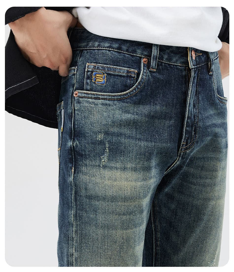 ヴィンテージ加工スマートスキニーパンツ
