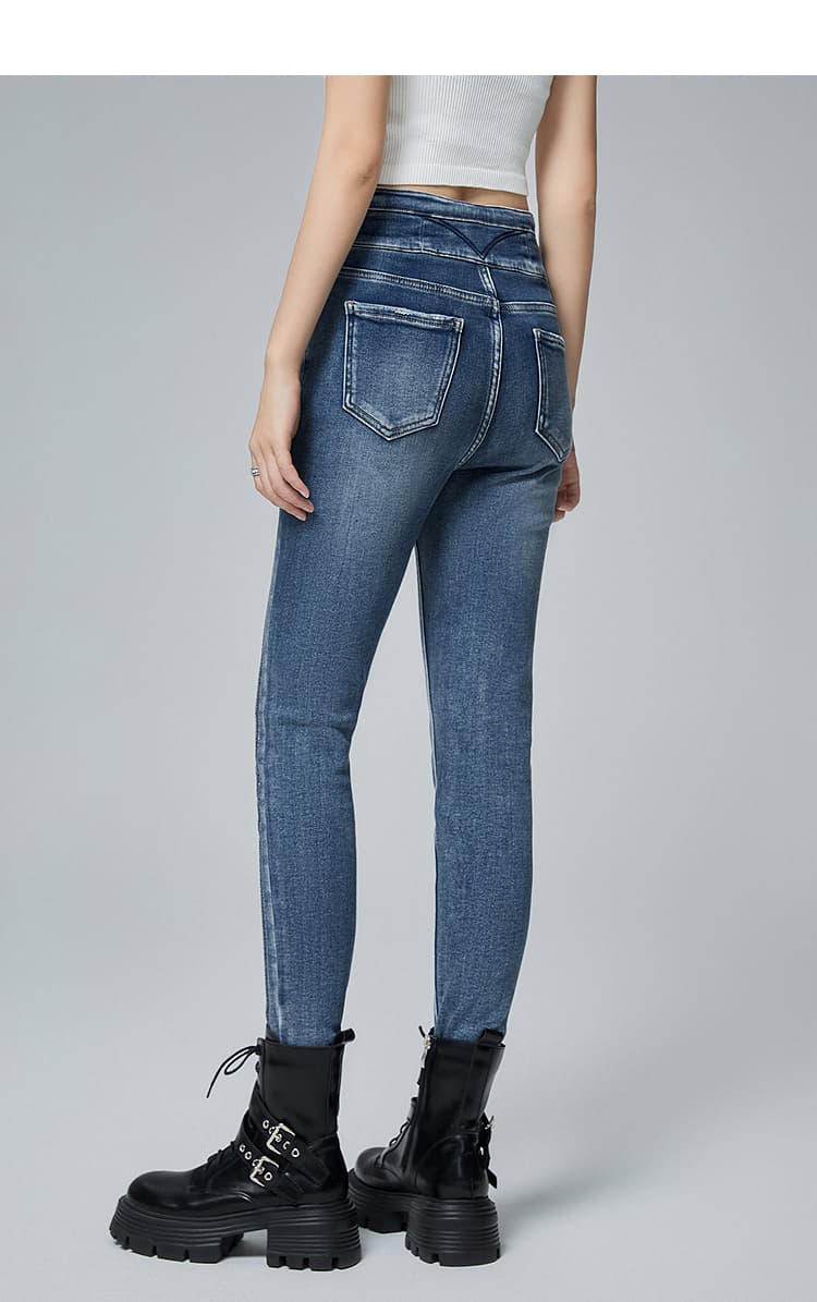 スキニーパンツ ハイウエストすっきりシルエットデニム