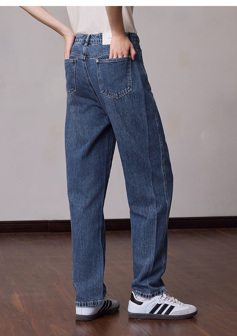 スキニーパンツ ハイウエストストレートデニムパンツ