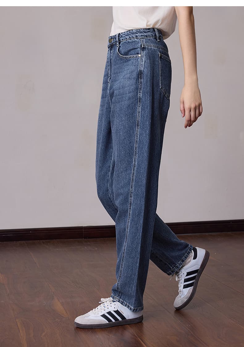 スキニーパンツ ハイウエストストレートデニムパンツ