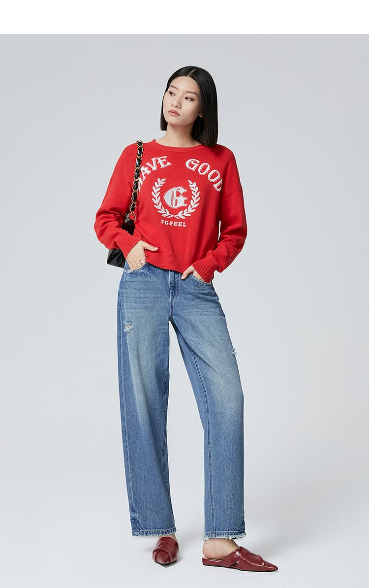 スキニーパンツ ゆったりストレートデニムパンツ