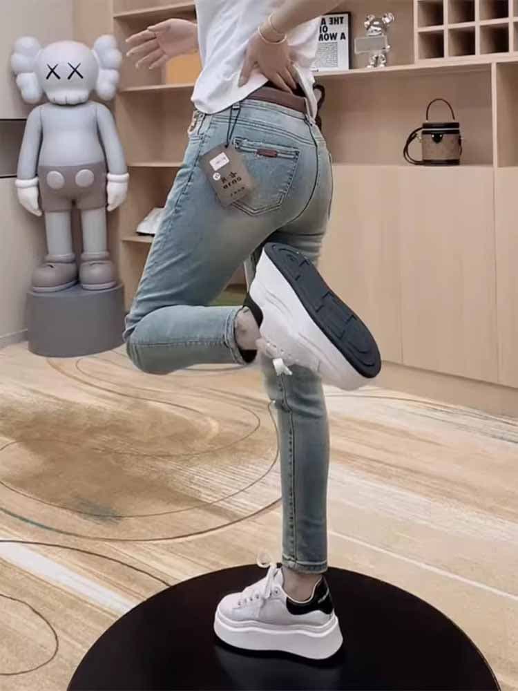 スキニーパンツ すっきり美脚細身デニムパンツ